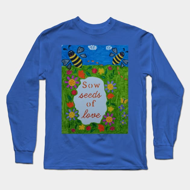 Flowers and Bees Long Sleeve T-Shirt by Oregon333